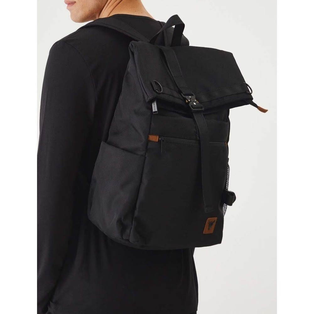 MEDICINE Everyday Therapy Men's Black‎ Roll-Top Backpack Tech Utility Laptop Bag
